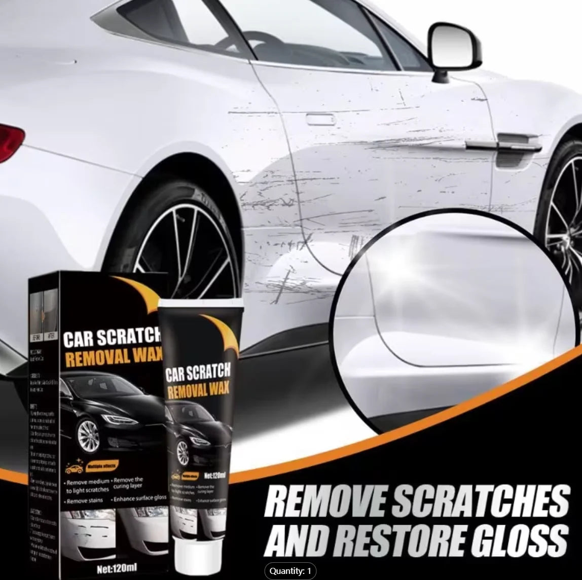 Car Scratch Repair Paste Car scratch repair paste with cloth and sponge Car wax for polishing and repairing paint scratches Deep